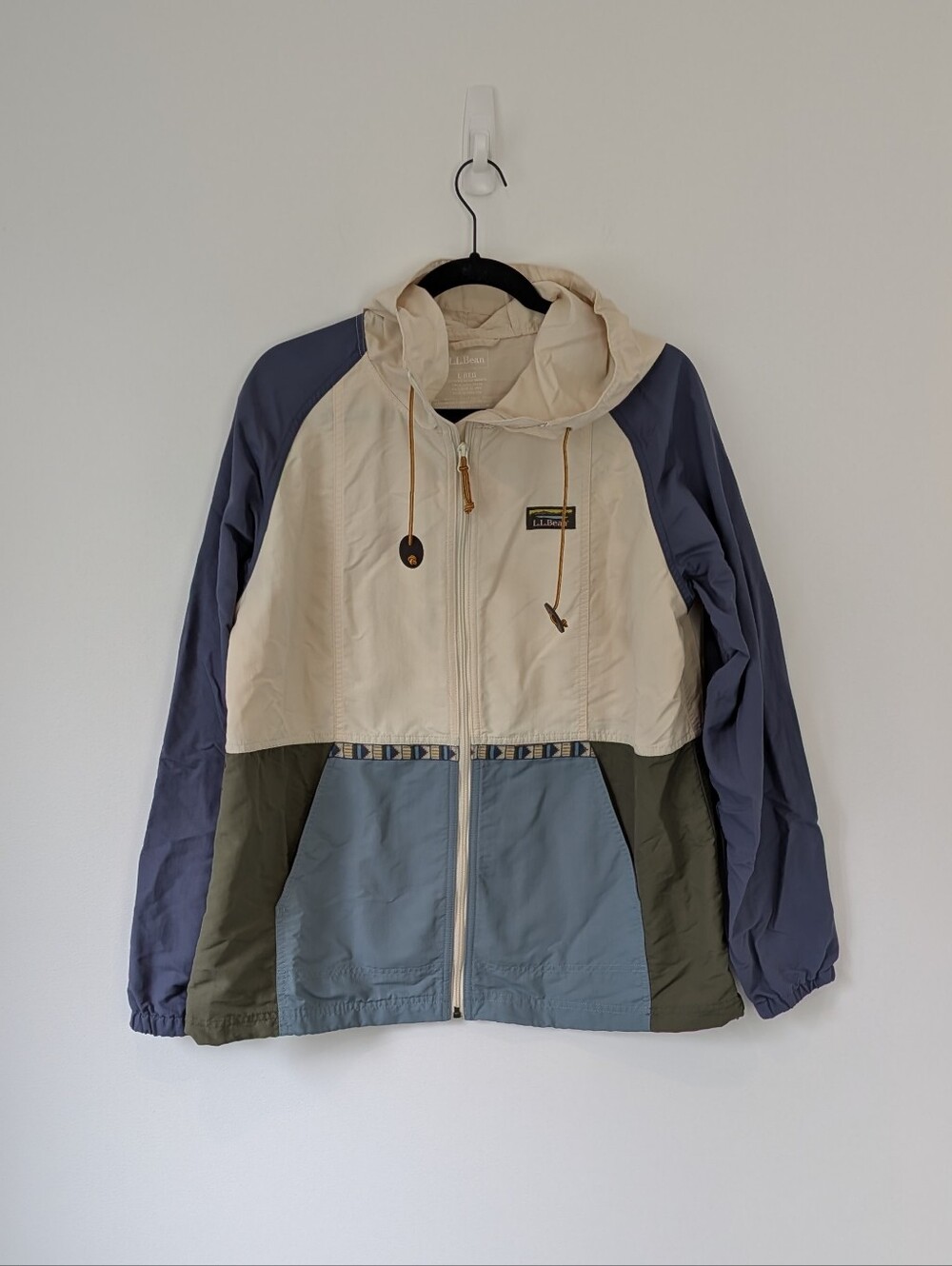 L.L Bean Mountain Classic Anorack Jacket Colorblock Size L Outdoor